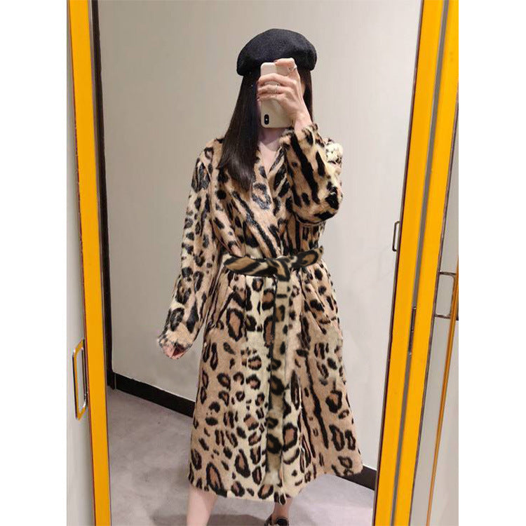 Long Plush Women's Coat Belt