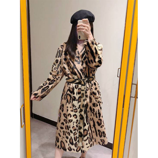 Long Plush Women's Coat Belt