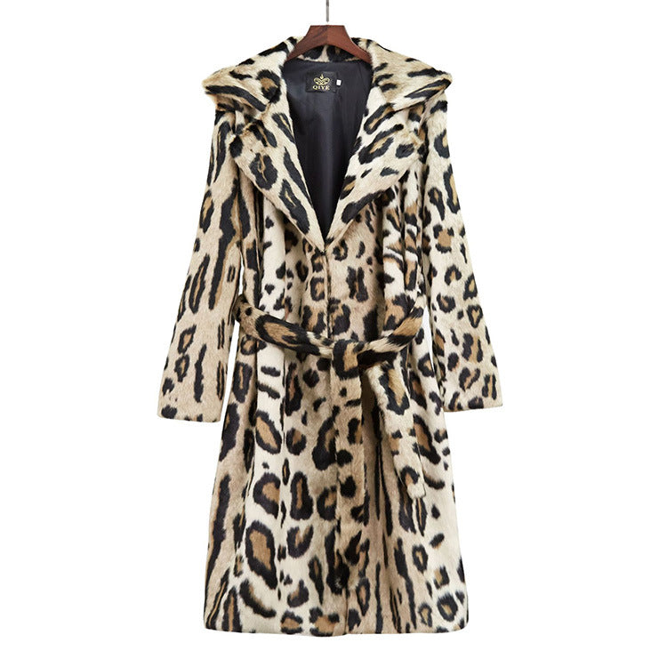 Long Plush Women's Coat Belt